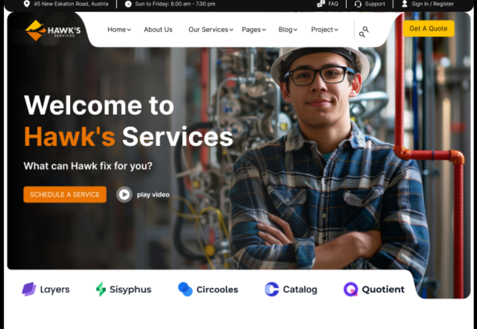 Home service web page design